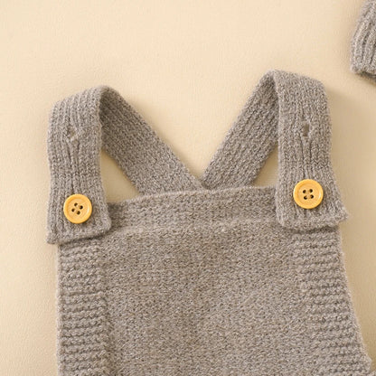 Sleeveless Knitted Baby Romper Set